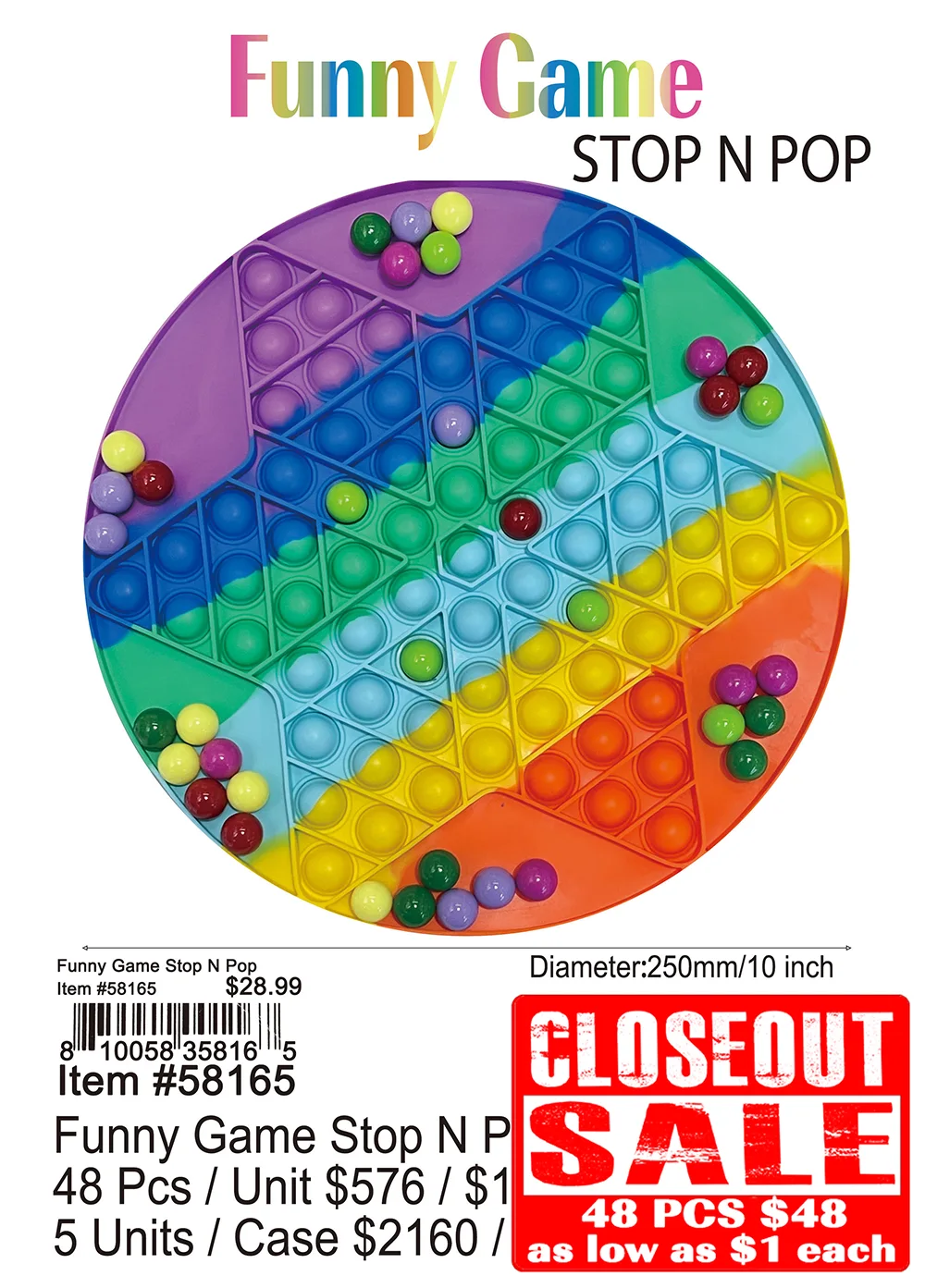 Funny Game Stop N Pop - Closeout 48 Pcs.